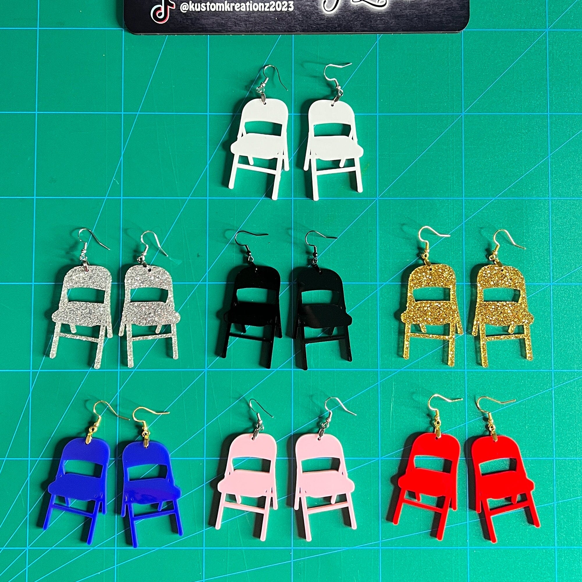 Folding Chair Acrylic Earrings for Alabama Montgomery Brawl 2023