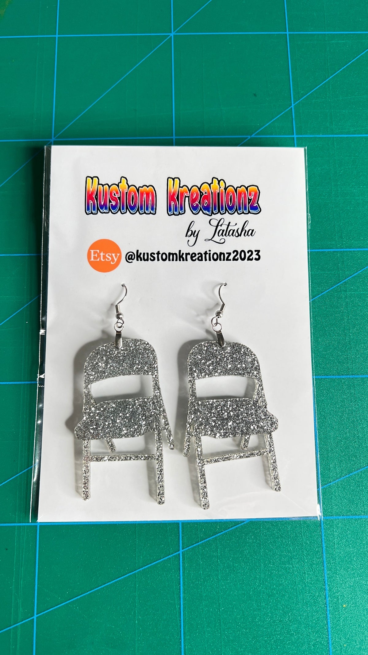 Folding Chair Acrylic Earrings for Alabama Montgomery Brawl 2023 - image 6