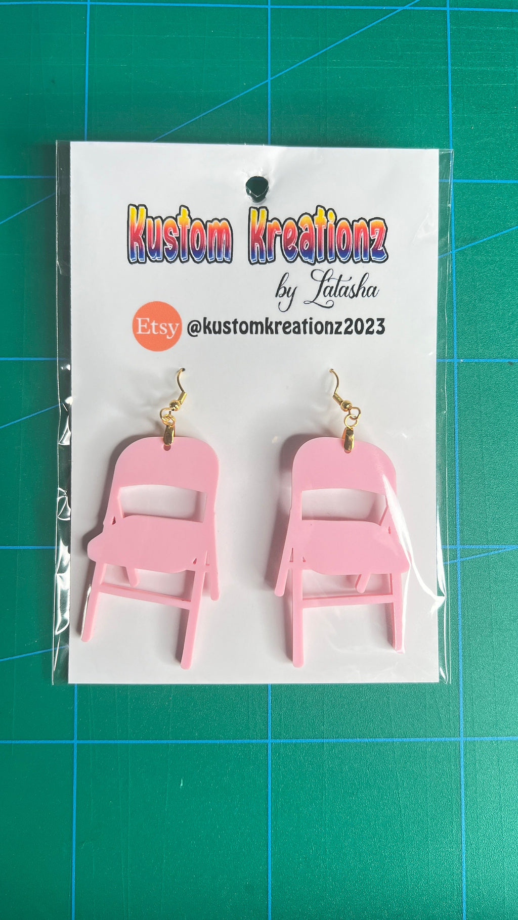 Folding Chair Acrylic Earrings for Alabama Montgomery Brawl 2023 - image 7