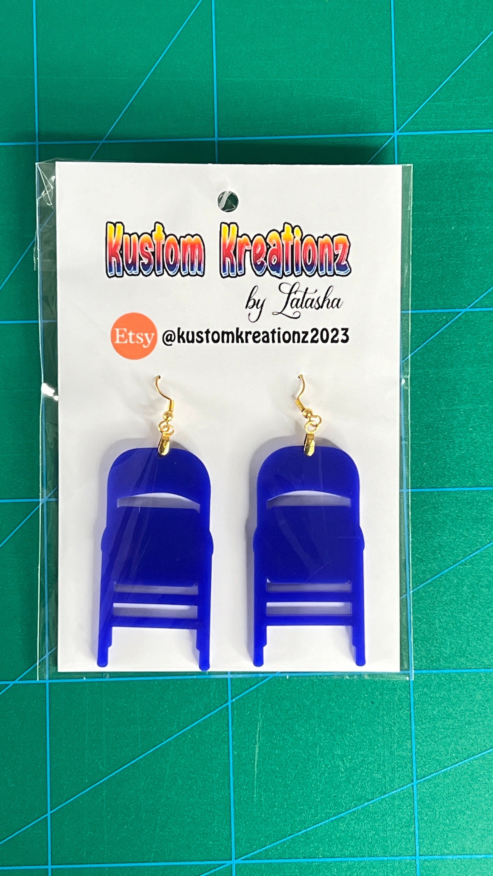 Closed Folding Chair Acrylic Earrings for Alabama Montgomery Brawl 2023 - image 6
