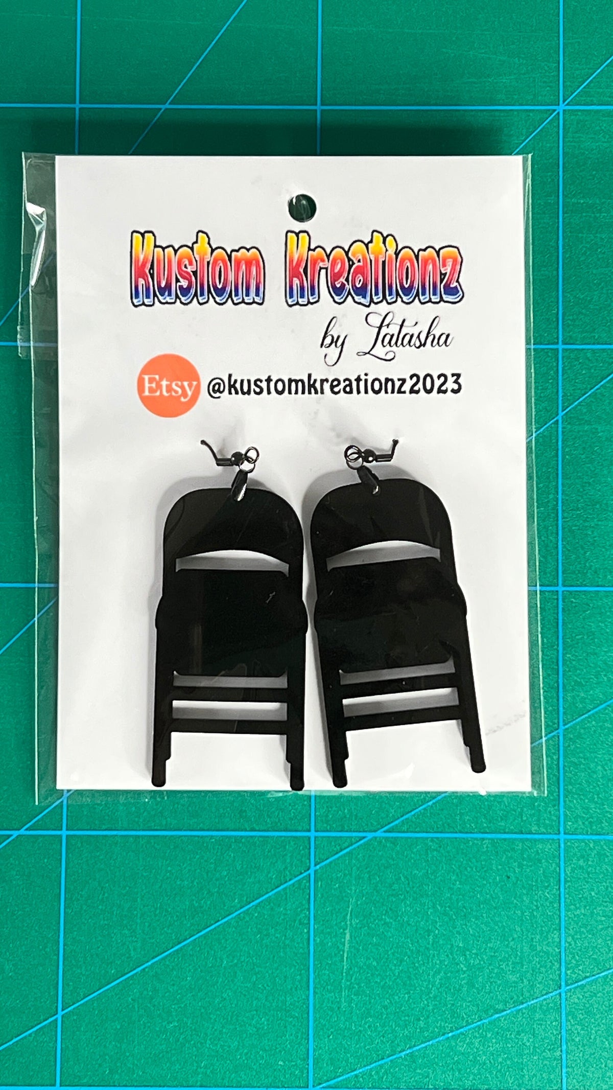 Closed Folding Chair Acrylic Earrings for Alabama Montgomery Brawl 2023 - image 5