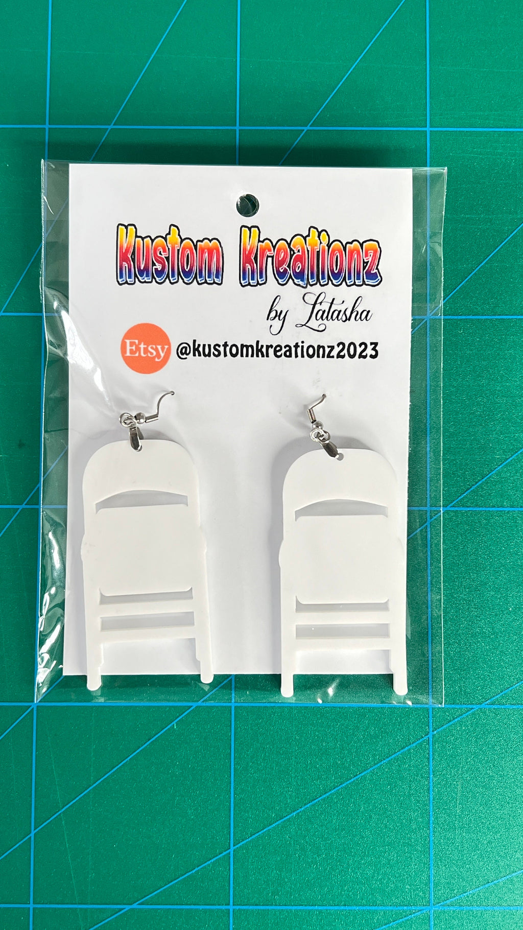 Closed Folding Chair Acrylic Earrings for Alabama Montgomery Brawl 2023 - image 4