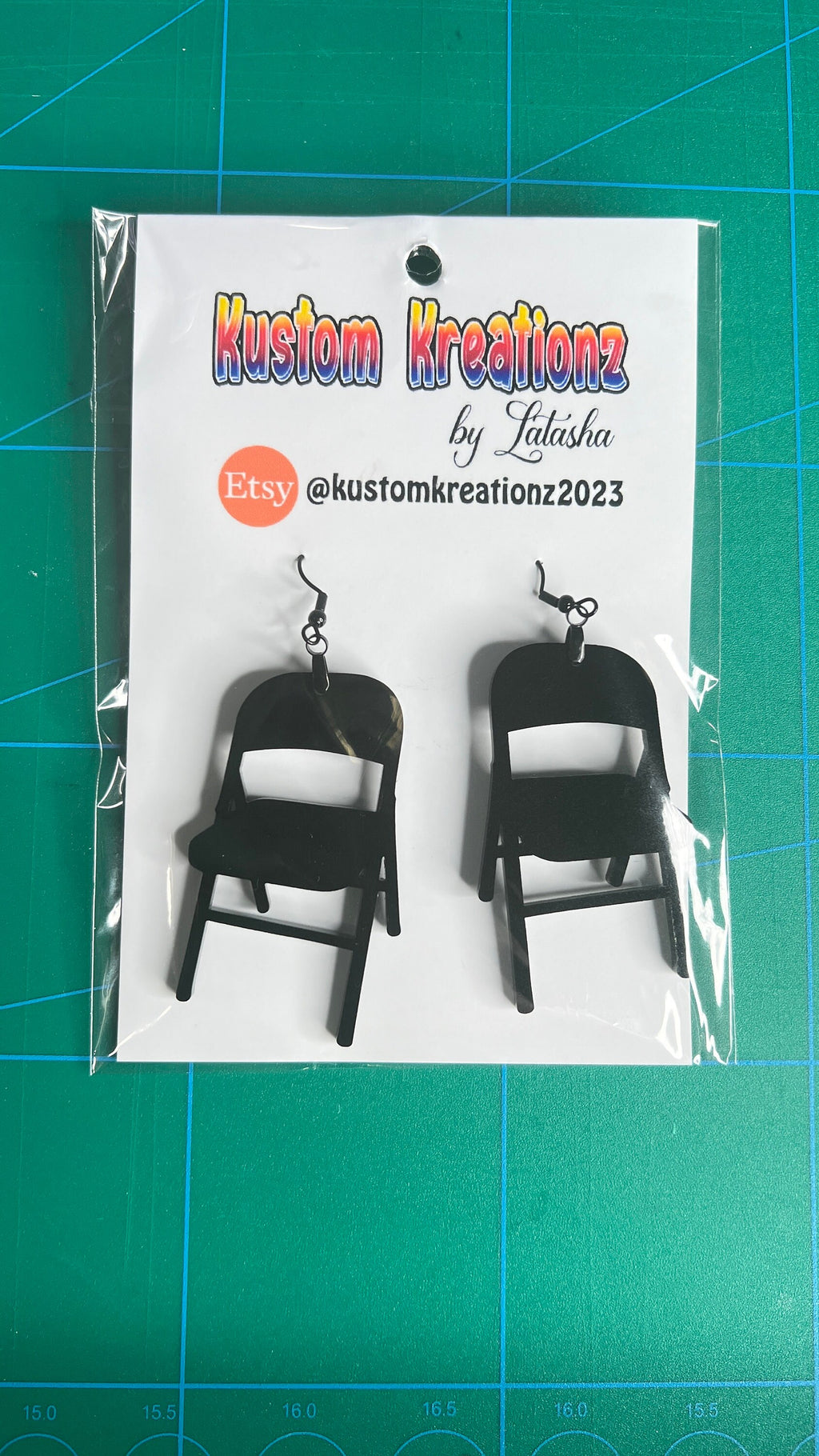 Folding Chair Acrylic Earrings for Alabama Montgomery Brawl 2023 - image 4
