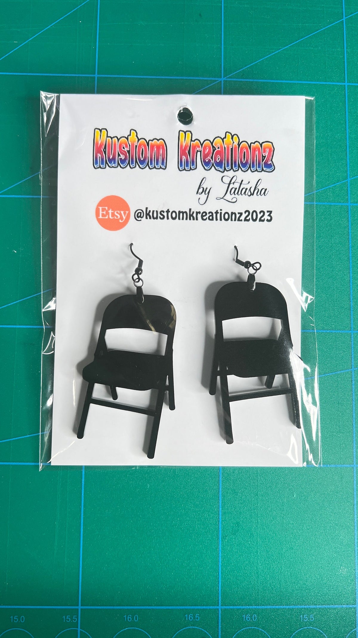 Folding Chair Acrylic Earrings for Alabama Montgomery Brawl 2023 - image 4