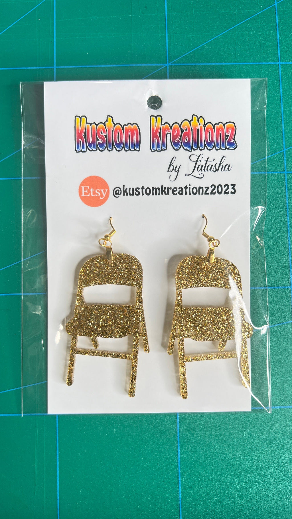 Folding Chair Acrylic Earrings for Alabama Montgomery Brawl 2023 - image 5