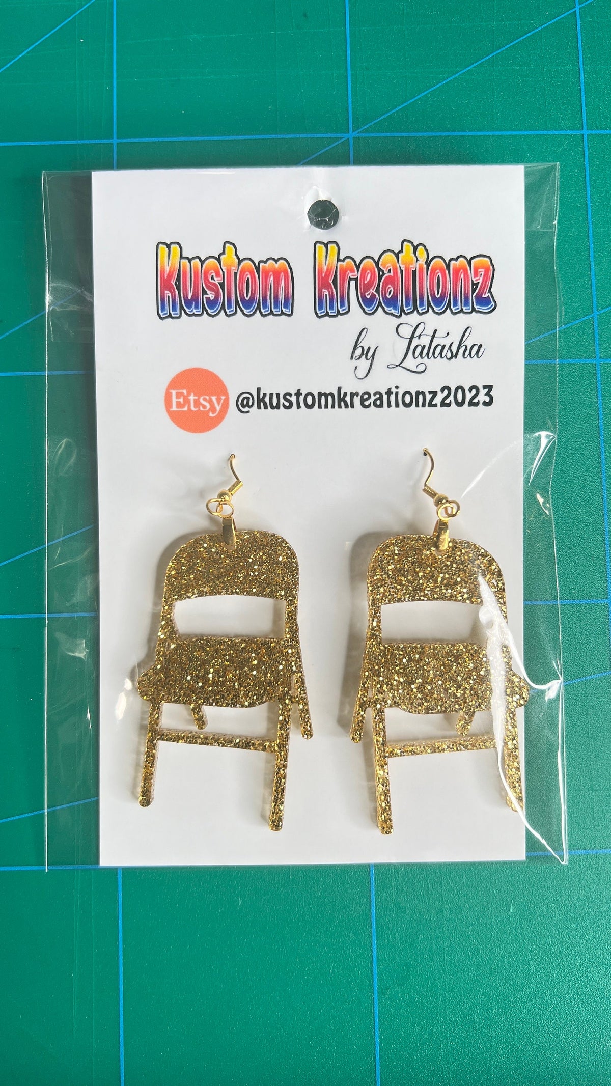 Folding Chair Acrylic Earrings for Alabama Montgomery Brawl 2023 - image 5