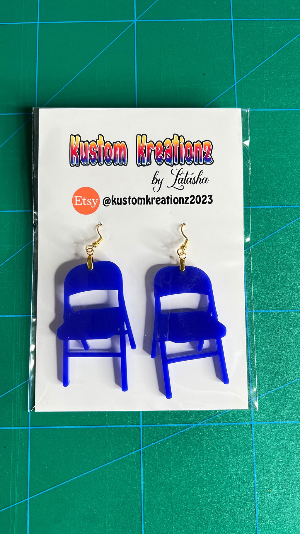 Folding Chair Acrylic Earrings for Alabama Montgomery Brawl 2023 - image 9