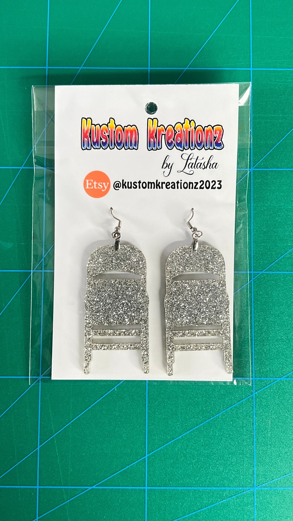Closed Folding Chair Acrylic Earrings for Alabama Montgomery Brawl 2023 - image 2