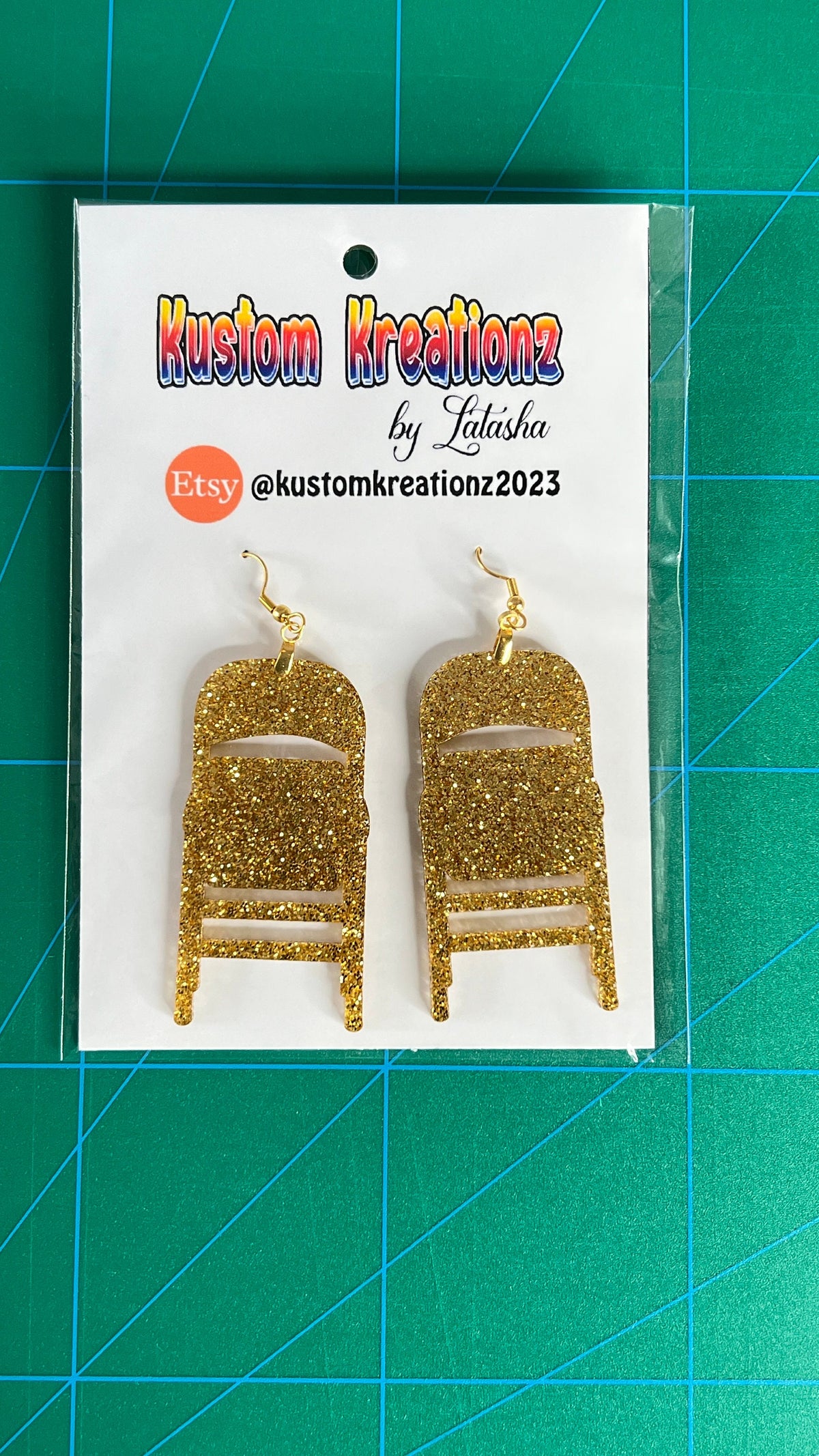 Closed Folding Chair Acrylic Earrings for Alabama Montgomery Brawl 2023 - image 3