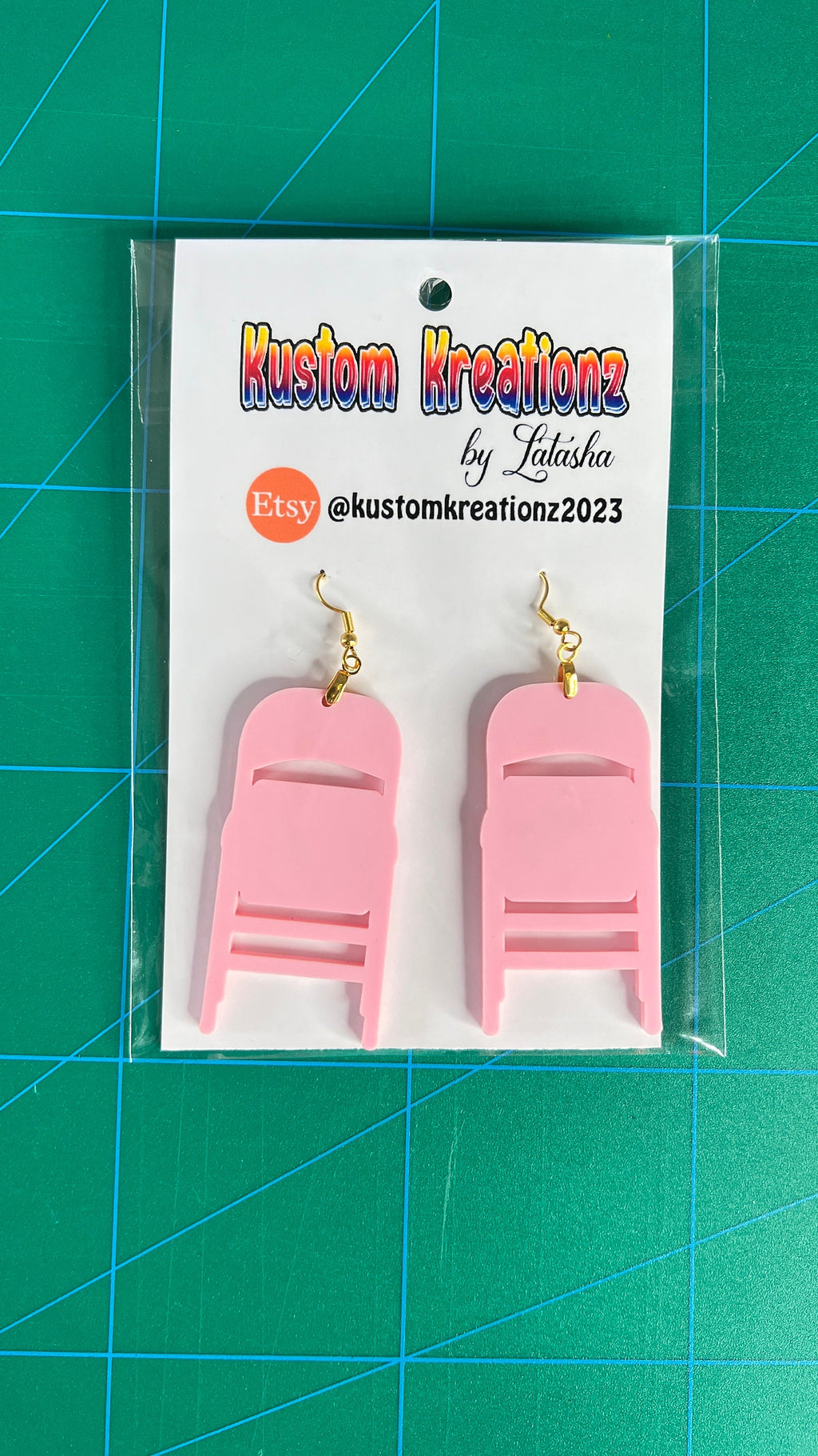 Closed Folding Chair Acrylic Earrings for Alabama Montgomery Brawl 2023 - image 8