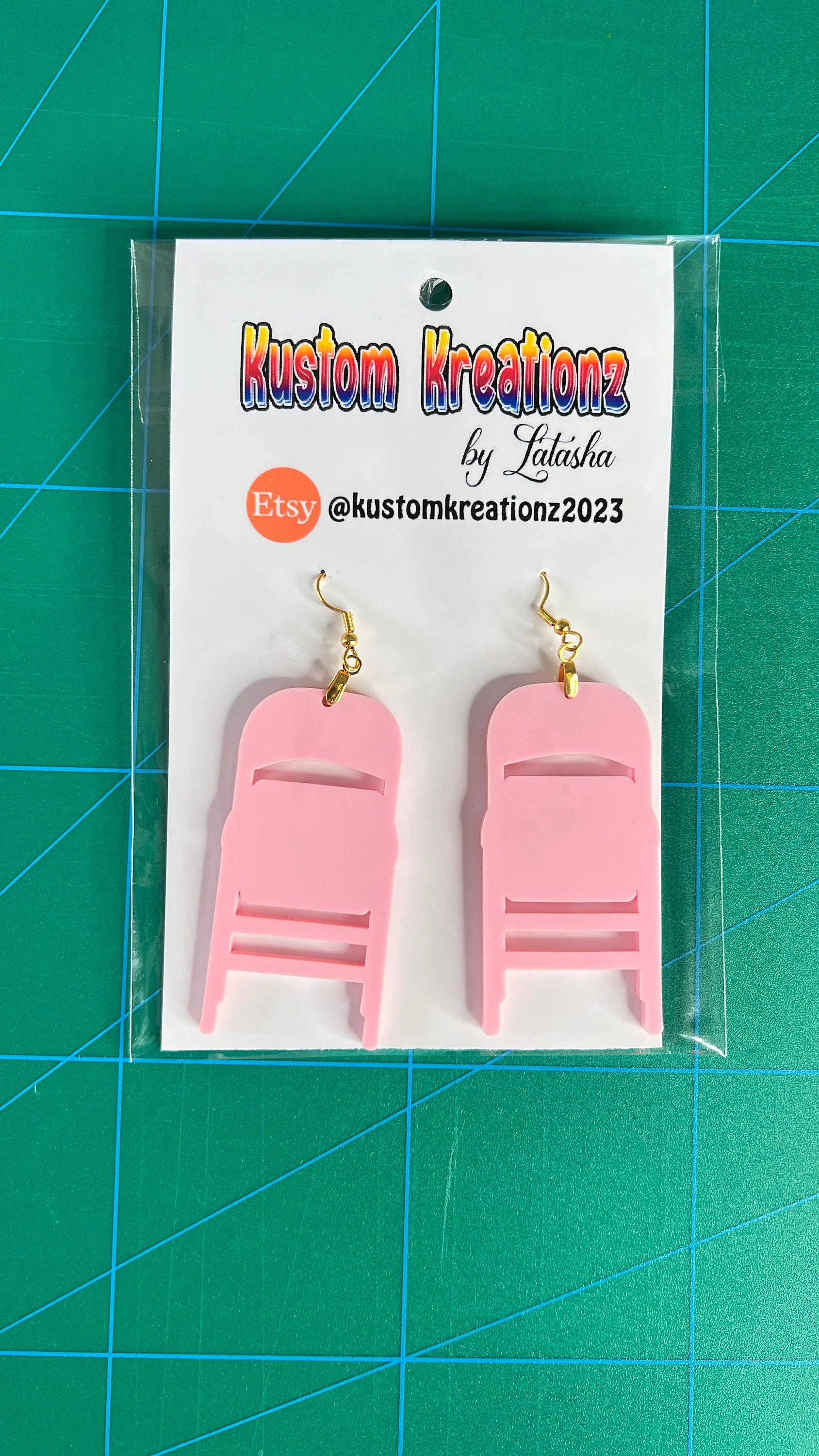 Closed Folding Chair Acrylic Earrings for Alabama Montgomery Brawl 2023 - image 8
