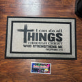 Christian Doormat - I Can Do ALL Things Through Christ - Scripture Philippians 4:13