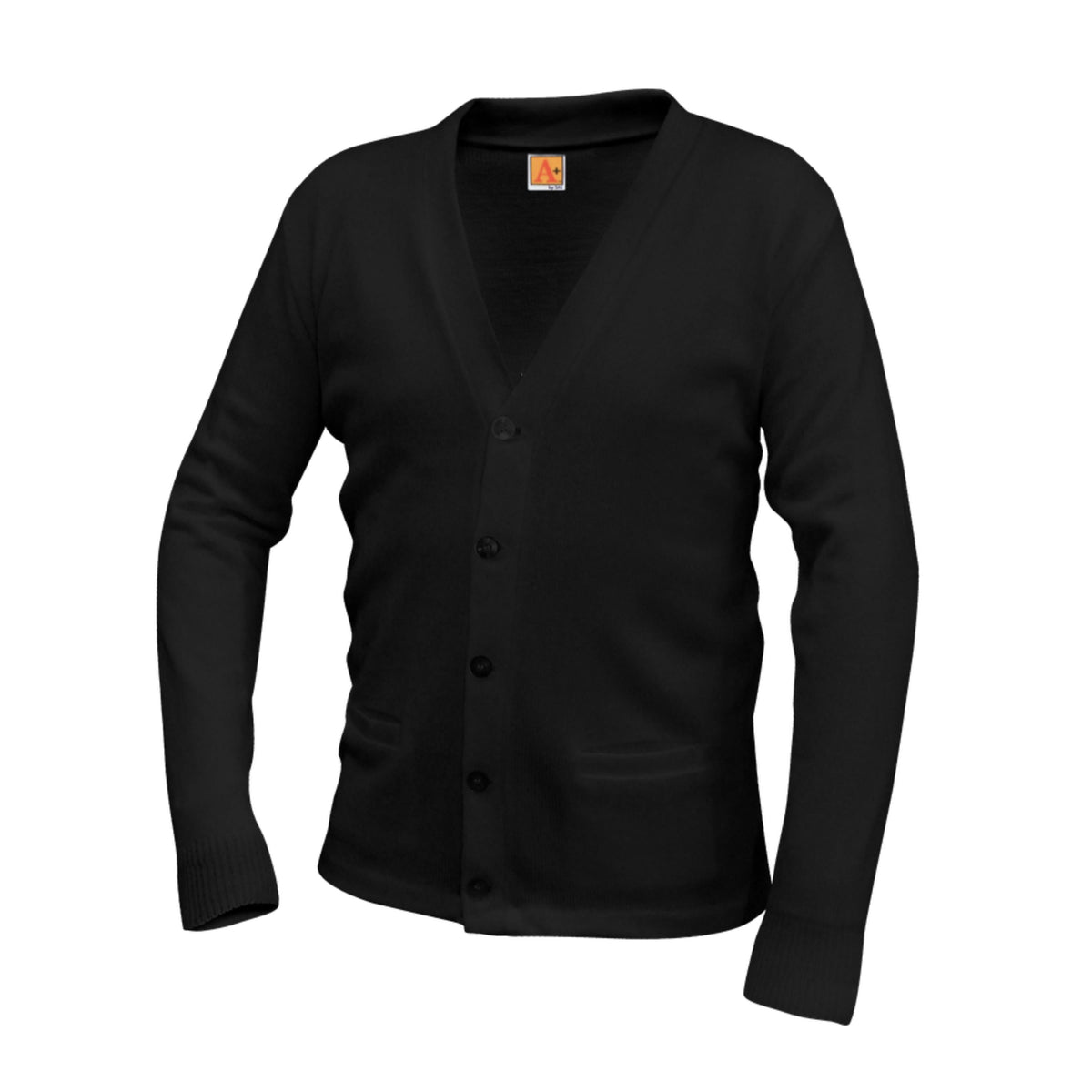 Unisex Jersey V-Neck Cardigan Black
