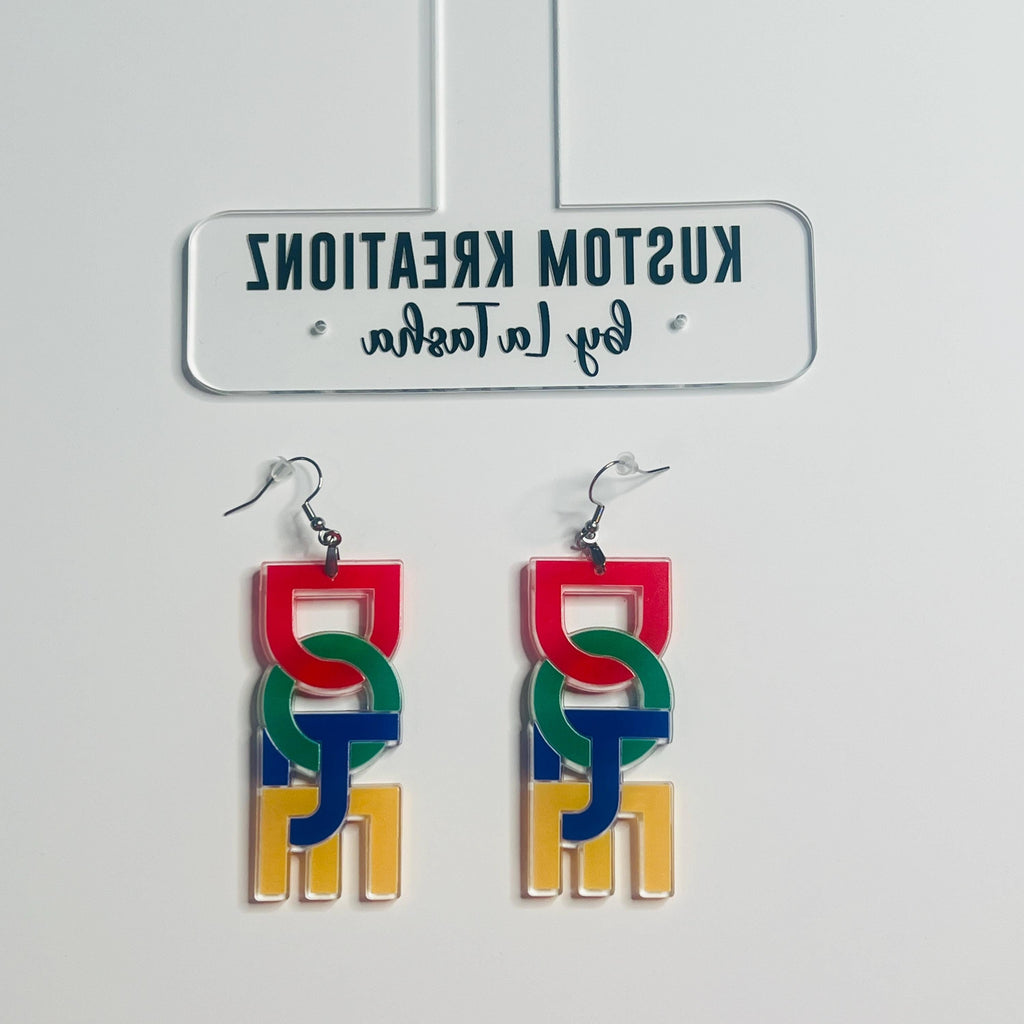 DOPE Statement Double Sided UV Printed Laser Cut Acrylic Earrings - image 3